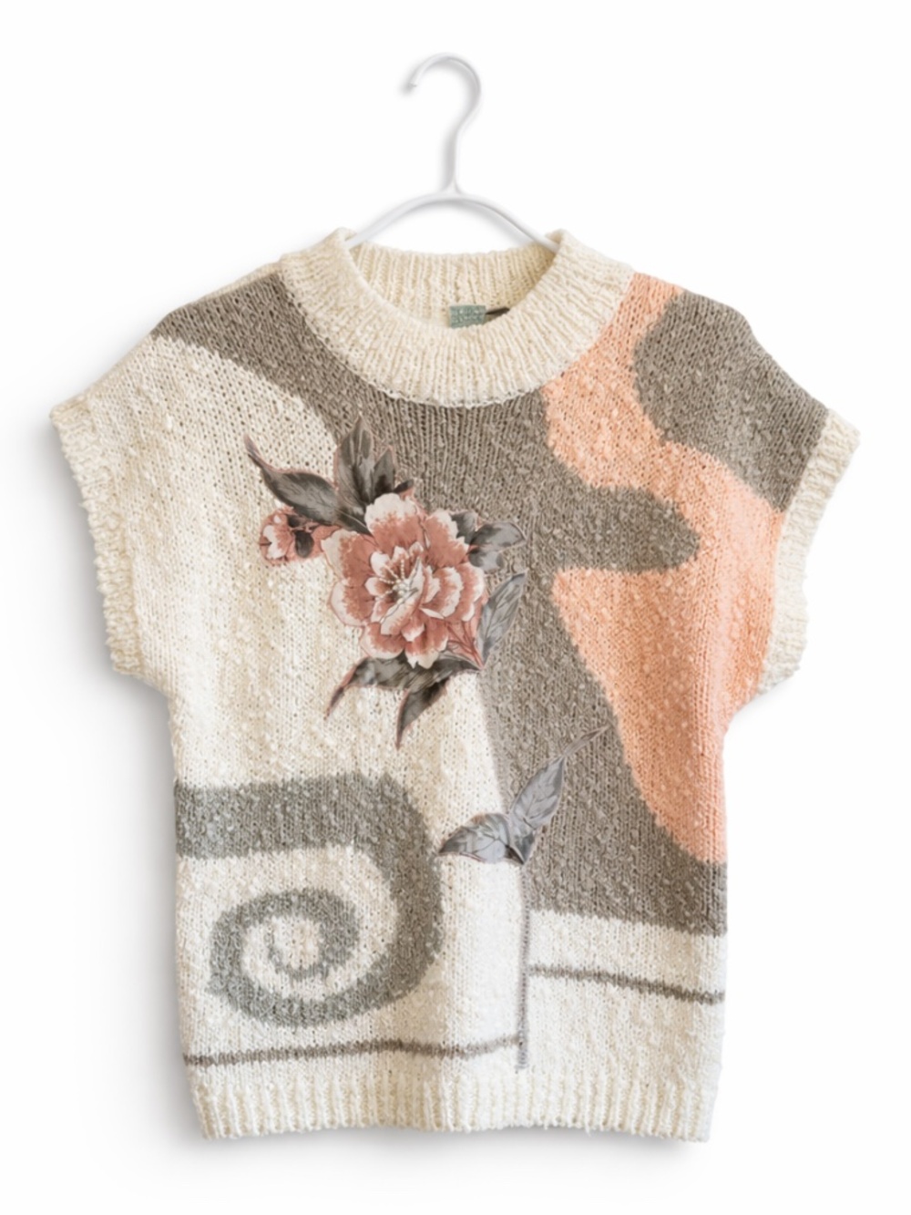 Vintage Shenanigans Floral Patchwork Short Sleeve Knit Sweater – Size Medium EUC